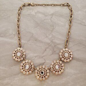 ✨ J.Crew Classic Rhinestones Pave Crystal Medallion Statement Necklace ✨